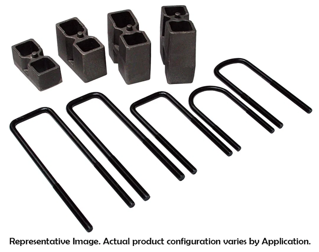 BUK2061 – SKYJACKER Leaf Spring Block Kit, 2 Inch Lift Iron With 2 Lift Blocks, 4 U Bolts and 8 Nylon Insert Lock Nut...
